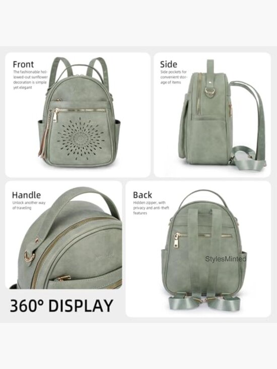 Mini Faux Leather Backpack Purse Women Travel Daypack main image 5